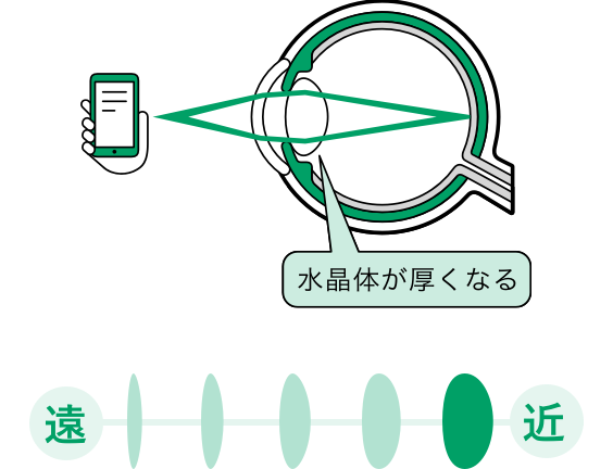 近くを見る時