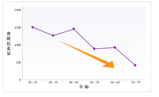 黄斑色素減少のグラフの画像